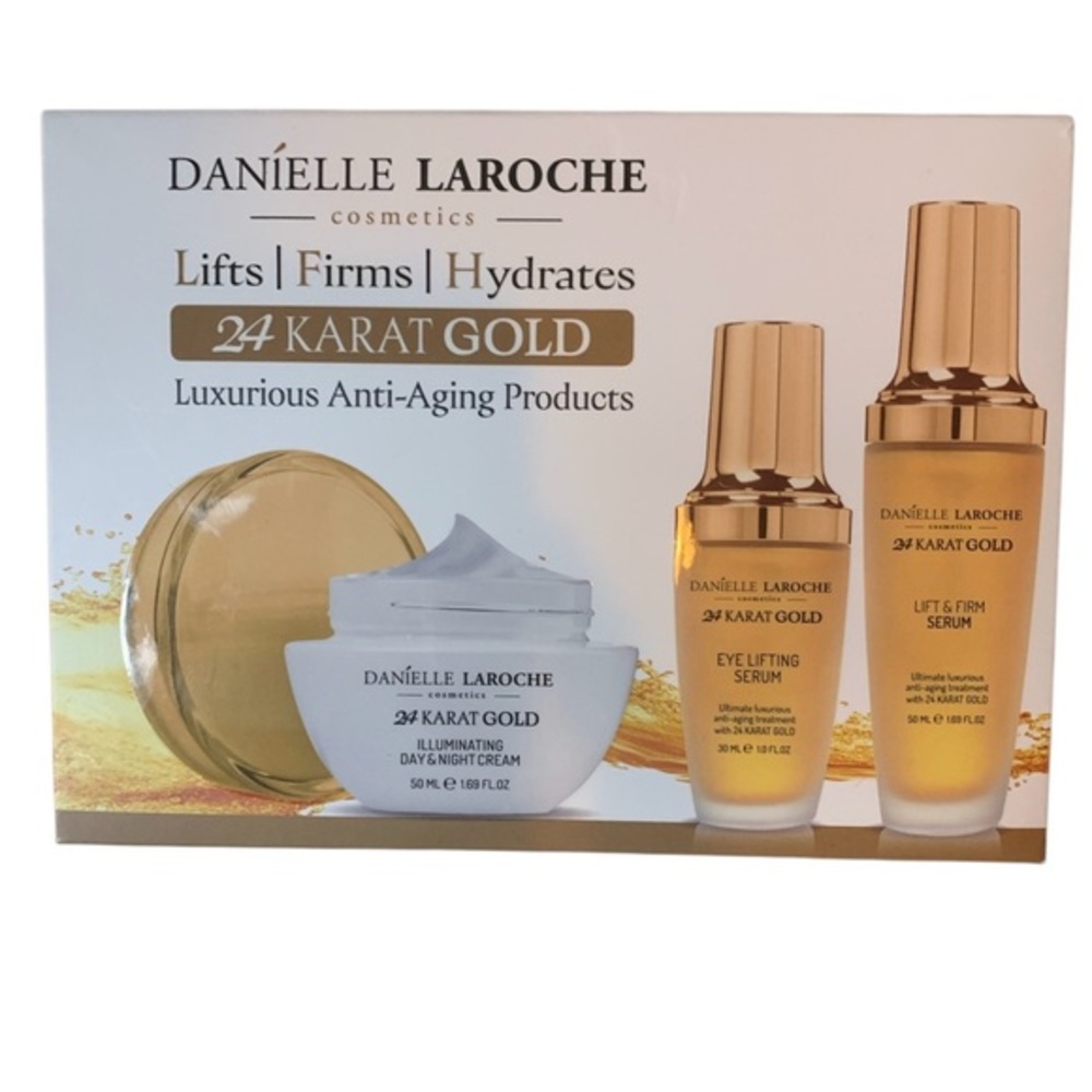 Danielle Laroche 24K Gold Luxury Anti-Aging Day & Night Cream Eye Serum New